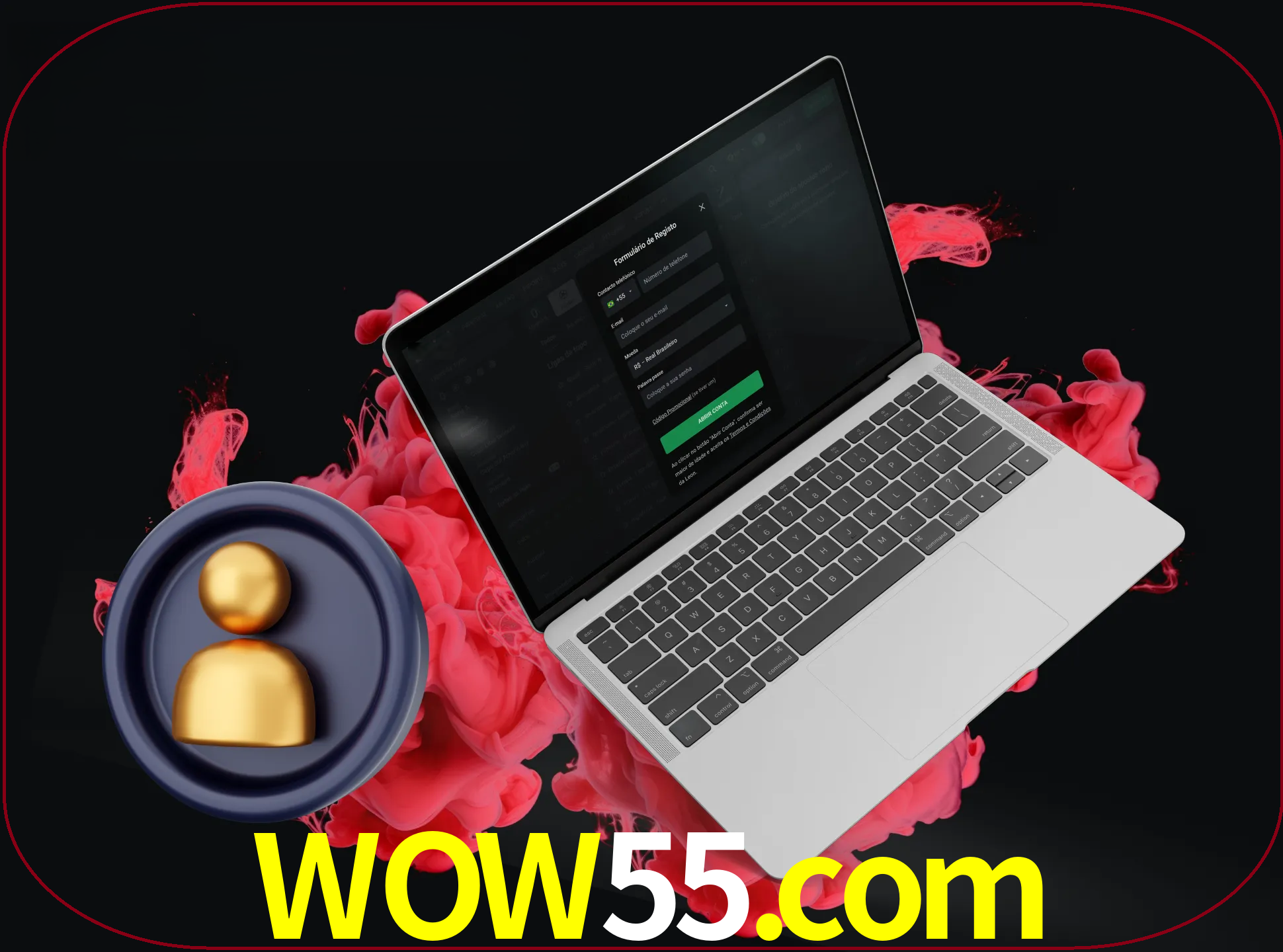 No cabeçalho do site wow55, clique no botão que o levará a um formulário especial onde terá de introduzir as suas informações actuais.