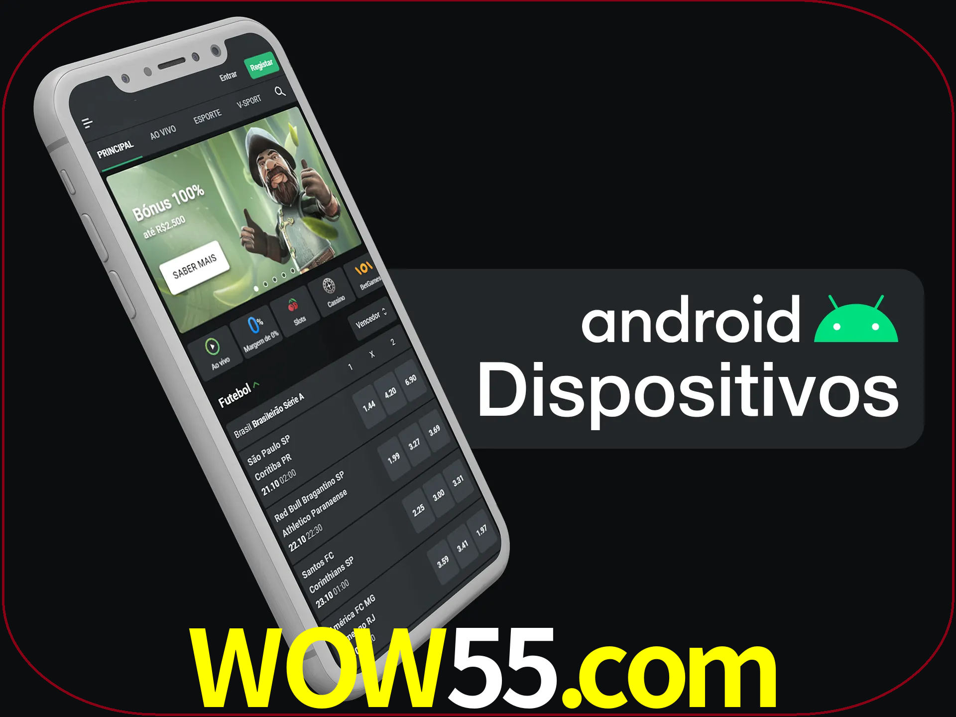 O aplicativo suporta a maioria de todos os dispositivos Android.