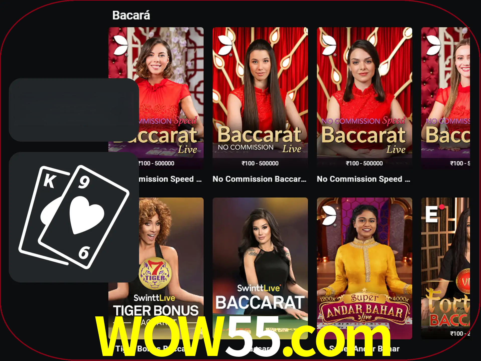 Ganhe muito dinheiro jogando jogos de bacará.