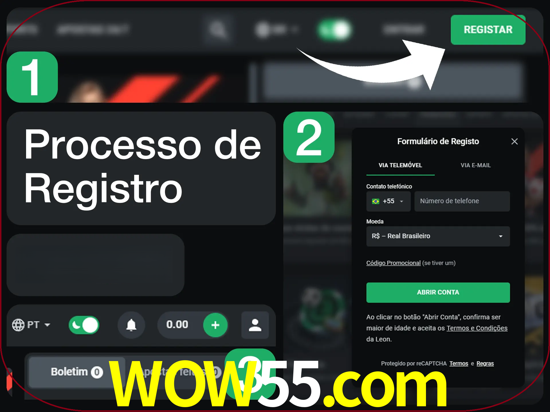 O processo de registro na LeonBet é simples.